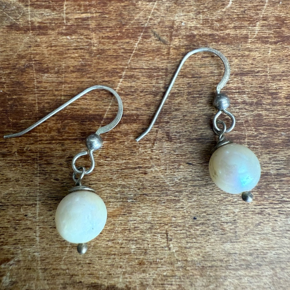 Sterling Silver Dangle Pearl Earrings